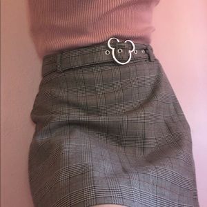 Authentic Disney Mickey Mouse Belted Plaid Skirt